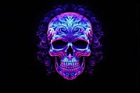 Skull purple light neon.