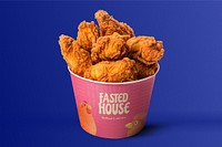Fried chicken cup mockup psd