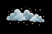 Pastel blue cloud fog and stars png astronomy nature night.