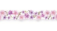 Flowers pattern paper adhesive strip blossom plant white background.