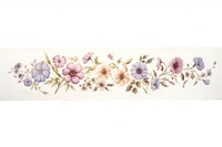 Old flower pattern adhesive strip painting art white background.