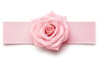 Rose pattern paper adhesive strip flower plant white background.