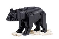Black bear bricks toy wildlife mammal animal.