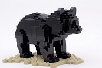 Black bear bricks toy black wildlife mammal.