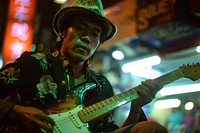 Thai man guitar music musician.