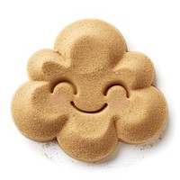 Sand Sculpture cloud cookie food white background.