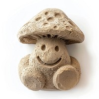 Sand Sculpture mushroom white background representation creativity.