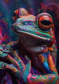 A photo of frog amphibian wildlife portrait.