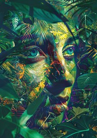 A photo of jungle art portrait outdoors.