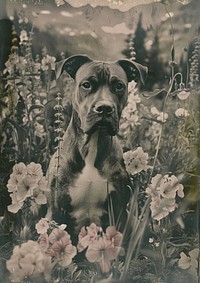 Boxer dog flower mammal animal.