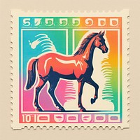 Horse Risograph style animal mammal representation.