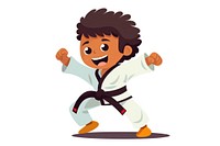 Karate black belt kicking sports white background creativity.