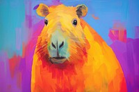 Capybara painting mammal animal.