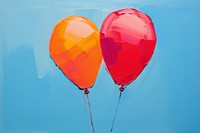Two balloon painting transportation creativity.