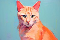 Orange cat painting animal mammal.