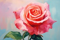 Painting rose flower plant.