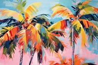 Coconut tree painting backgrounds outdoors.