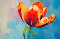 Painting tulip flower petal.
