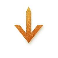 Orange gold simple arrow icon symbol shape white background.