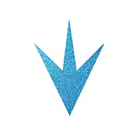 Blue simple arrow icon shape logo white background.