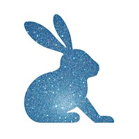 Blue rabbit icon rodent animal mammal.