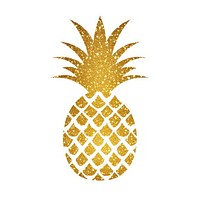 Gold pineapple icon fruit plant food.