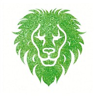 Green lion icon plant logo white background.