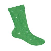 Green sock icon white background celebration christmas.