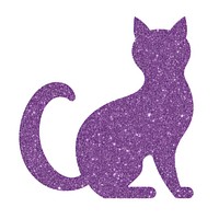Purple cat icon glitter animal mammal.