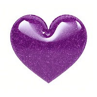 Purple heart icon jewelry glitter shape.