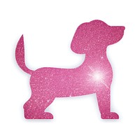 Pink dog icon glitter animal mammal.