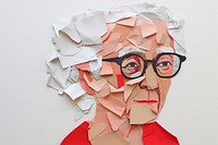 Grandma paper art portrait.