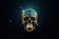 Skull icon shape sparkle light glitter anthropology illuminated astronomy.