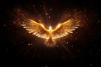 Phoenix bird flying sparkle light sparks angel gold.