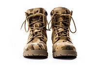 Army boots footwear shoe white background.