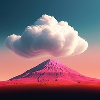 Photo of cloud and mountain landscape outdoors volcano.