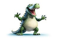 Happy smiling dancing alligator dinosaur reptile animal.