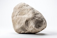 Stone mineral rock white background.