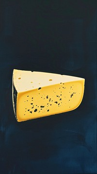 Silkscreen on paper of a cheese yellow food parmigiano-reggiano.