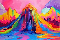 Volcano painting art backgrounds.