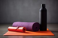Yoga mat bottle exercising relaxation.