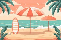 Beach illustrations umbrella outdoors.