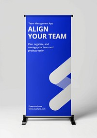 Blue roll up banner