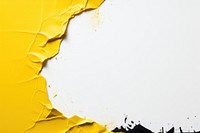 Torn strip of black and yellow paper border backgrounds splattered misfortune.