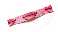 Doodle cartoon lipstick kiss pattern adhesive strip white background accessories moustache.