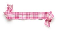 Retro pink plaid pattern adhesive strip white background textile magenta.