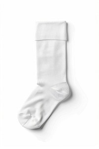 White sock is half folding with white empty wrap label clothing textile bandage.