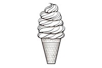 Ice cream cone dessert sketch food.