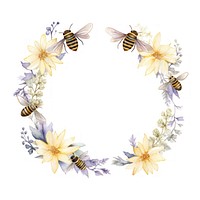 Hive wreath border flower insect plant.