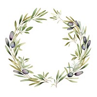 Olive branch wreath border plant white background freshness.